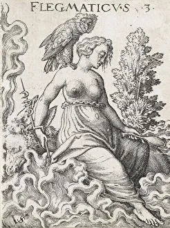 German Historical Illustration Drucke: Phlegmatic temperament, the four different temperaments