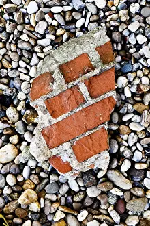 Deserted Construction Area Drucke: Piece of a brick wall