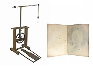 Central Europe Historic Landmark Drucke: Piercing machine and pattern sheet around 1900