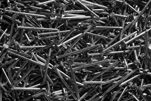 Close Up Nails Drucke: Pile of Nails, Close Up