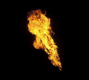 Fire Eater Performance Drucke: Pillar of fire from a fire-eater