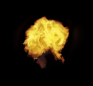 Fire Eater Performance Drucke: Pillar of fire from a fire-eater