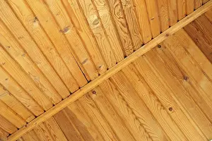 Wooden Wall Texture Drucke: Pine planks boards on a ceiling and a wall texture background
