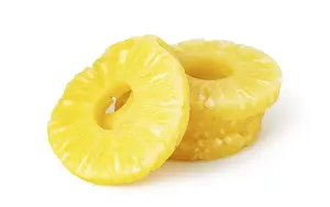 Bright White Background Drucke: Pineapple slice isolated on white background