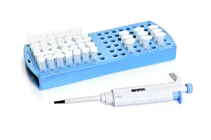 Laboratory Equipment Drucke: Pipette and Eppendorf Tubes