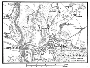 Historical Battle Plans Drucke: Plan of the Battle of Kunersdorf