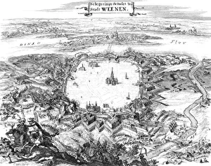 Southern Germany Town View Drucke: Plan of the Siege of Vienna, 1683