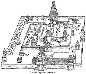 Plan des Tempelkomplexes von Tiruvallur.