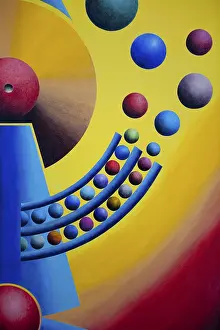 German Painter Artwork Drucke: Planet clock throwing planets into their orbits