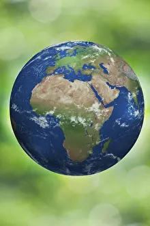 Astronomy Picture Drucke: Planet Earth against spring green background