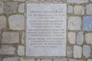German Federal Republic Monument Drucke: Plaque commemorating the erection of the Trinity Column