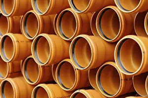 Deserted Background Image Drucke: Plastic pipes