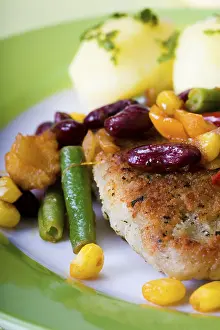 Nutrition Meal Ideas Drucke: A plate with fish and vegetables