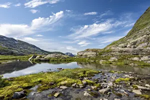 Geirangerfjord Norway Drucke: Plateau with small lakes and bogs