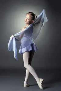 Classic Ballet Photography Drucke: Playful little dancer posing at camera