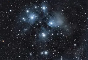 Dark Sky Astronomy Drucke: Pleiades with Reflection Nebula