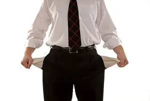 Businessman Struggles Drucke: Empty pockets