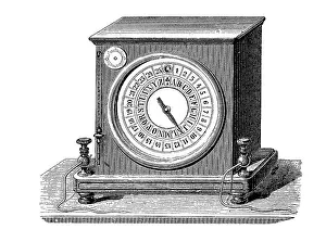 Gerahmter Druck : Fernsprecher Telegraph von Breguet Gerahmter Druck : Fernsprecher Telegraph von Breguet