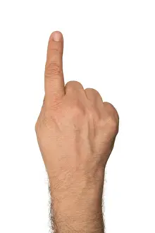 Pointing Finger Drucke: Pointing finger on white background