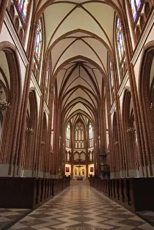 Catholicism In Eastern Europe Drucke: Polish catholic cathedral inside interior (vertical)
