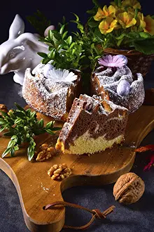 Easter Dessert Photography Drucke: Polish Easter cake with nuts and chocolate