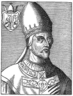 Gerahmter Druck : PapstGregor III oder Gregorius III