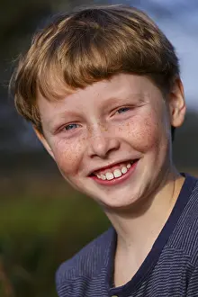 Caucasion Ethnicity Head Shot Drucke: Portrait of boy, Wandersleben, Thuringia, Germany