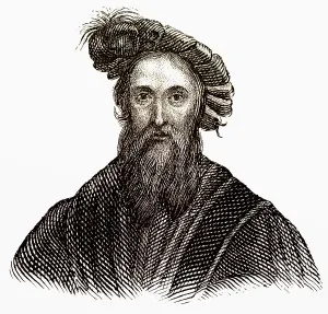 Spanish History Illustrations Drucke: Portrait of Christopher Columbus