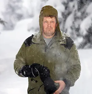 Cold Weather Photography Drucke: Portrait of a man