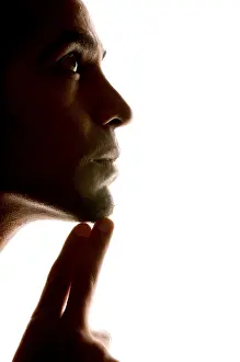 Backlit Portrait Drucke: Portrait, man, backlight