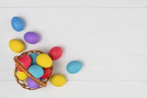 Easter Egg Basket Drucke: Basket with easter eggs table