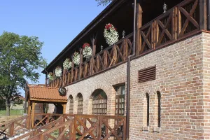 Eastern European Historic District Drucke: Brick construction with timber elements