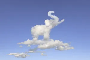 Digital Compositing Drucke: Cloud formations in the shape of an elephant