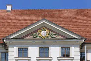 Swabian Alb Landmark Drucke: Coat of arms in the triangular gable
