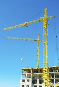Construction Cranes Drucke: Construction cranes in work