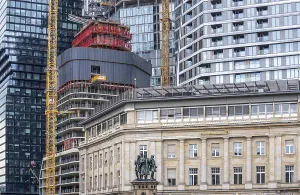 Construction Site In Europe Drucke: Construction site of the FOUR construction project