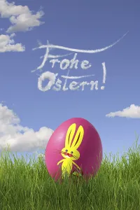 Symbolic Easter Egg Image Drucke: Easter egg painted with a Easter bunny