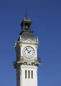 Architecture In Southern Europe Drucke: Edificio Del Reloj. Clock tower at the harbour of Valencia