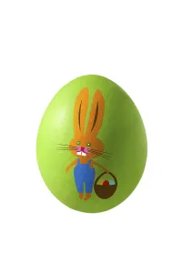 Easter Tradition Decor Drucke: Green Easter egg painted with an Easter bunny