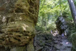 Sandstone Rock Formations Europe Drucke: Path to the Devil's Gorge