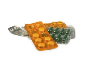 Healthcare Medicine Drucke: Pills stack isolated