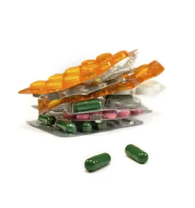 Healthcare Medication Drucke: Pills stack isolated