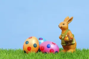 Easter Egg Collection Drucke: Porcelain Easter bunny and Easter eggs
