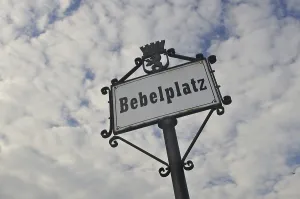 Berlin Mitte Drucke: The rectangular, fully paved Bebelplatz (named after August Bebel)