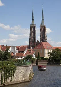 Medieval Castle View Drucke: Seen from the sand bridge over the Oder