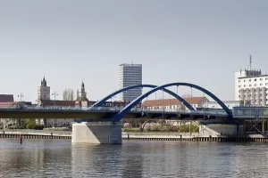 Frankfurt On The Main Skyline Drucke: Skyline with the Oderbruecke, Oder Bridge
