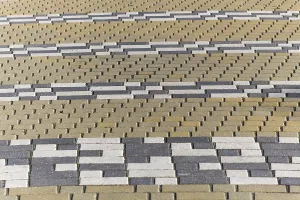 Urban Architecture Photos Drucke: Striped pattern of rectangular tiles in the park