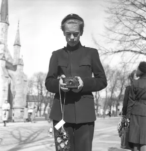 Vintage Photography Style Drucke: Student with a camera
