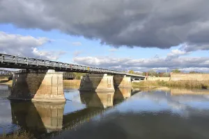 Brandenburg State Landmark Drucke: View over the river Oder between Poland and Germany in Kustrin