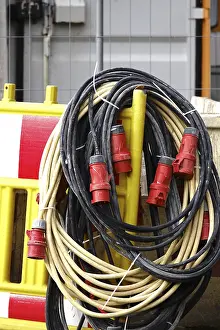 Uninhabited Construction Area Drucke: Power cable at a construction site, Germany